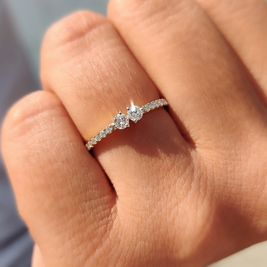 Yellow Gold Eternity Band With Round Diamond