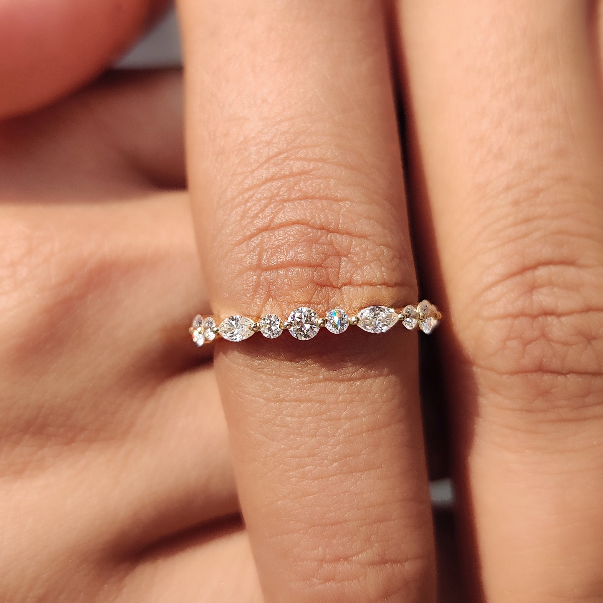 Marquise And Round Diamond Band In Half Eternity Secondary image