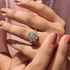 Round Halo Engagement Ring In Bezel Setting Style