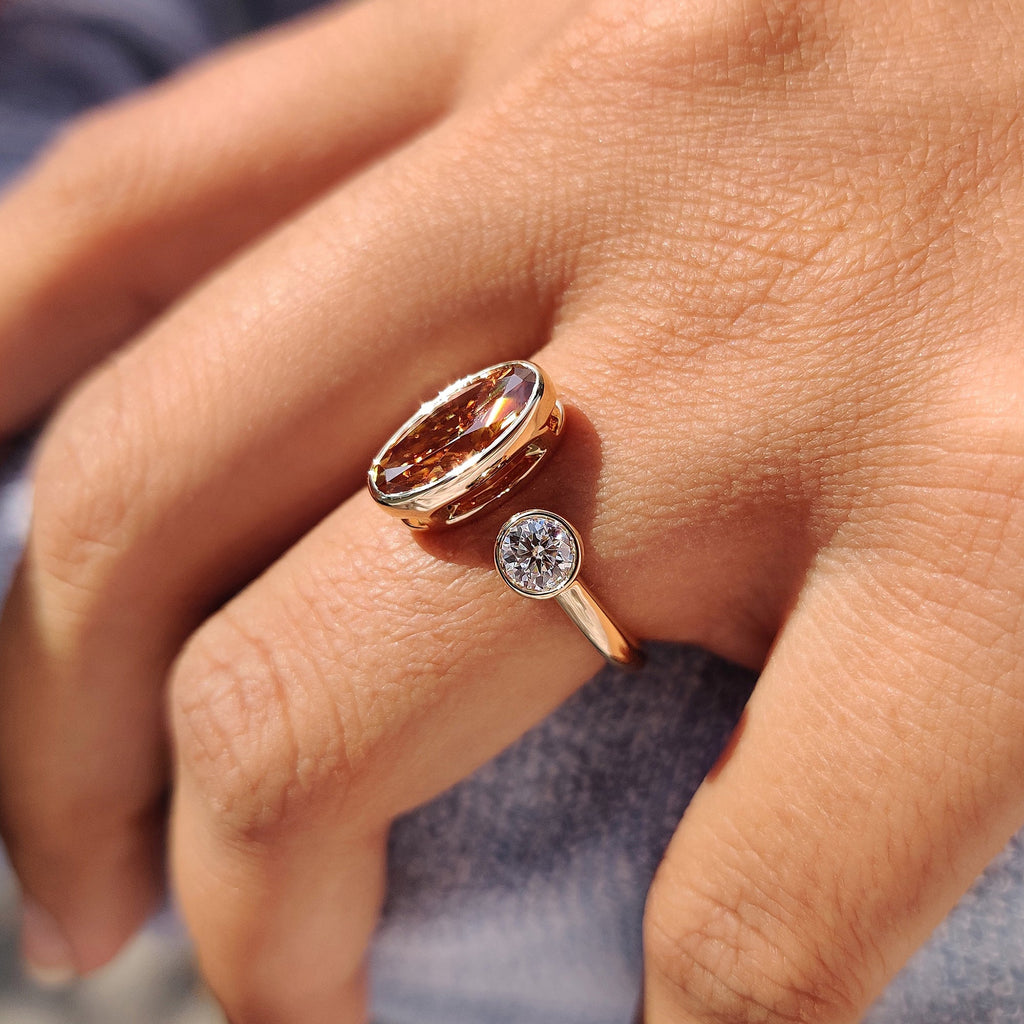 Moval And Round Cut Toi Et Moi Ring