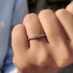 Round And Baguette Diamond Band In Half Eternity Style
