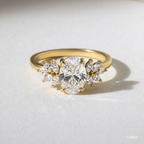 0.90 CT-2.0 CT Oval Moissanite Cluster Engagement Ring