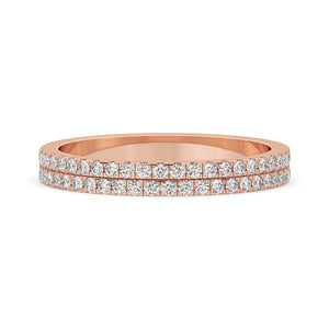 Round Diamond Eternity Band with Two Rows