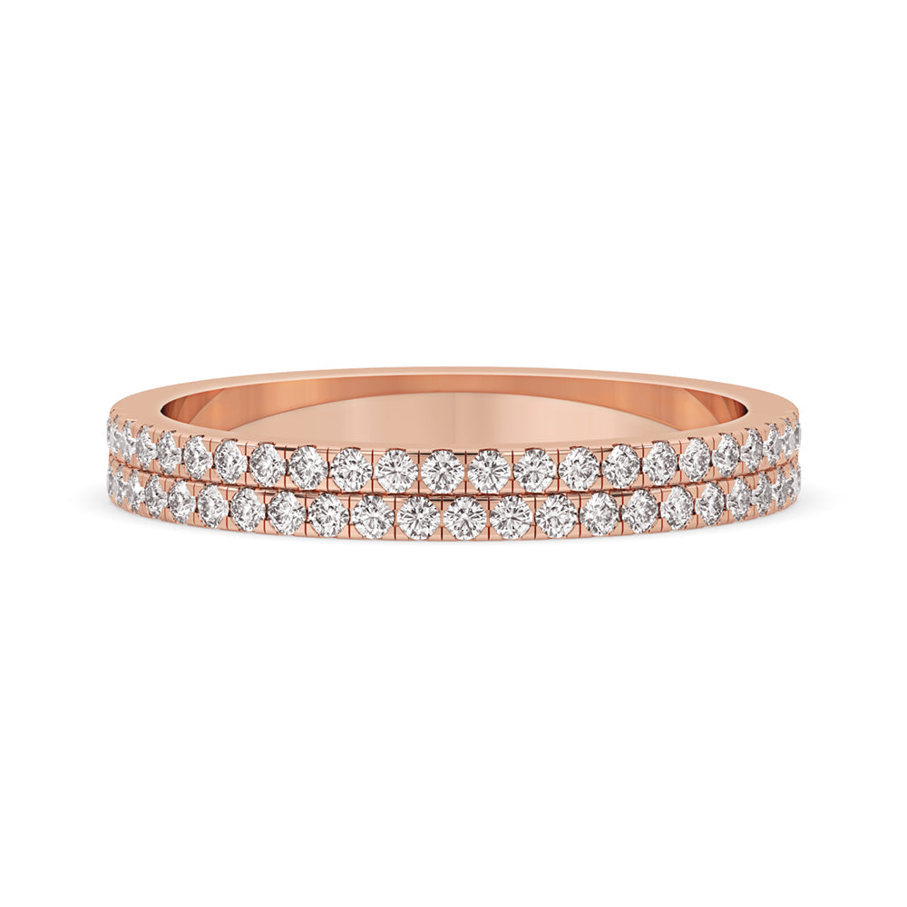 Round Diamond Eternity Band with Two Rows