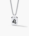 LEO MINI ZODIAC Dog Tag Gold Pendant with 0.25ct Black Diamonds