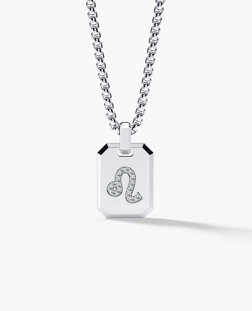 LEO MINI ZODIAC Dog Tag Gold Pendant with 0.25ct Diamonds
