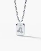 LEO MINI ZODIAC Dog Tag Gold Pendant with 0.25ct Diamonds