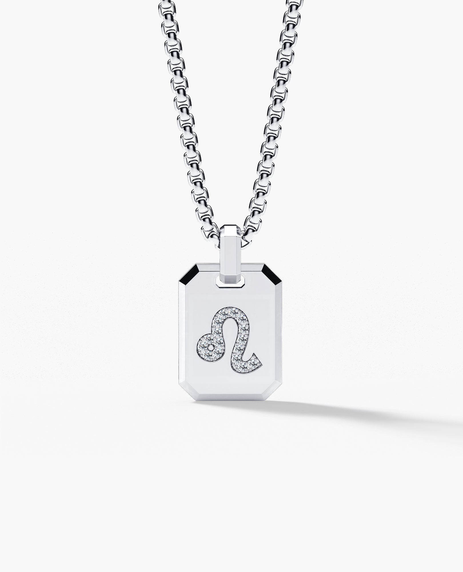 LEO MINI ZODIAC Dog Tag Gold Pendant with 0.25ct Diamonds
