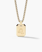 LEO MINI ZODIAC Dog Tag Gold Pendant