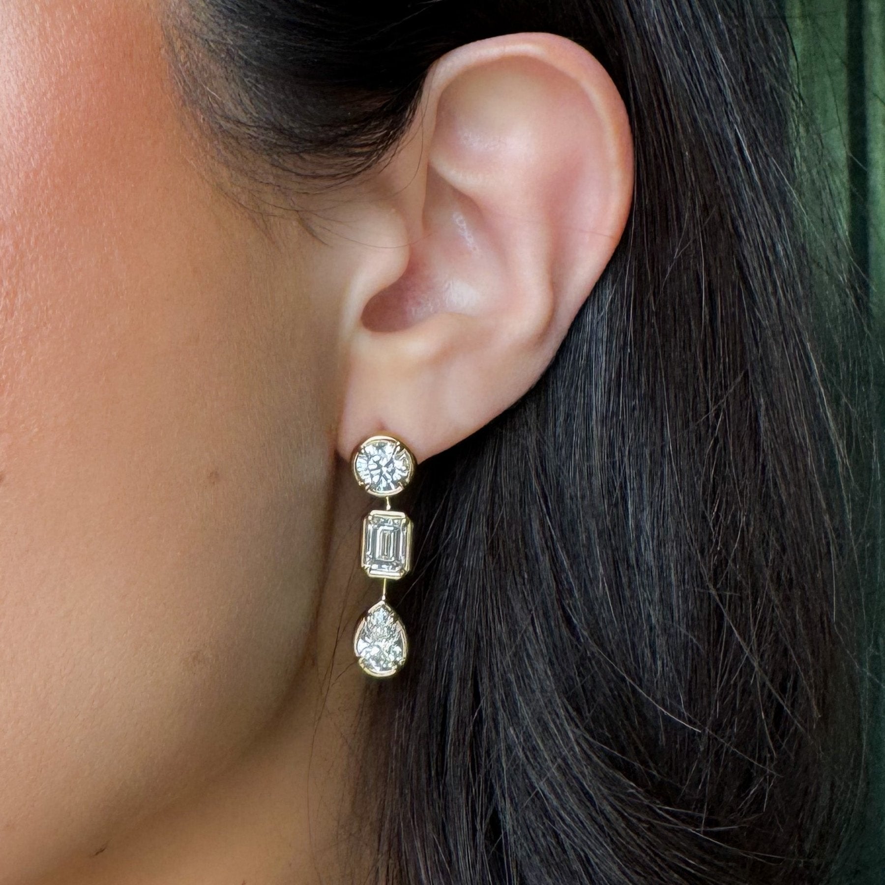 6 CTW Club Trio Mixed Shape Drop Earrings No. 1