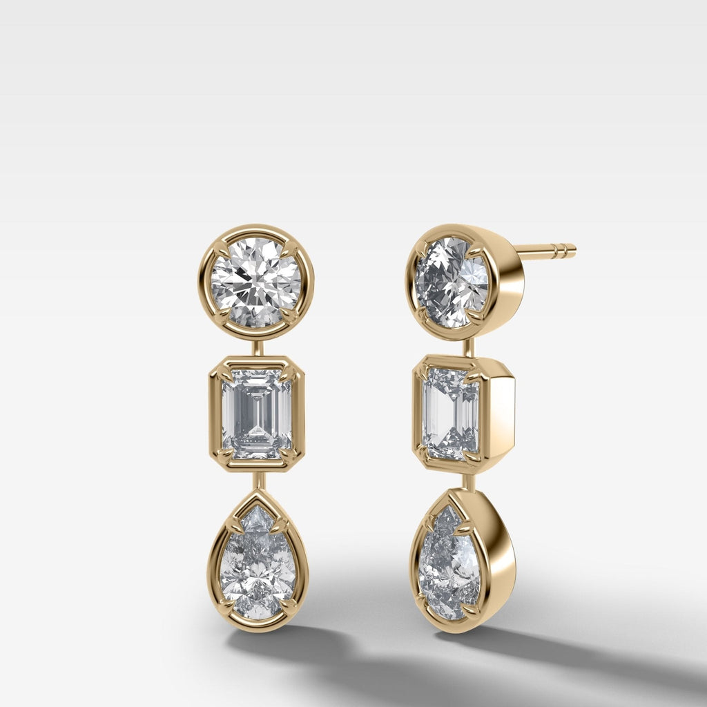 Club Trio Mixed Shape Drop Earrings No. 1