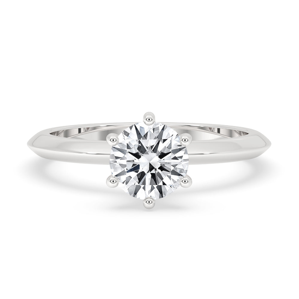 Six Prong Engagement Ring With Knife Edge Band Imagen principal del producto