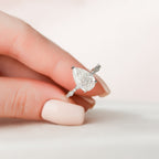 2.50 CT Pear Moissanite Vintage Setting Engagement Ring