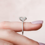 3.0 CT Oval Moissanite Hidden Halo Setting Engagement Ring