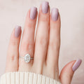 3.0 CT Oval Moissanite Hidden Halo Setting Engagement Ring