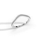 0.2 TCW Round Moissanite Curved Wedding Band