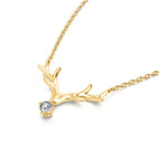 0.18 TCW Round Cut Antlers Moissanite Diamond Necklace
