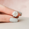 4.0 CT Cushion Moissanite Halo Setting Engagement Ring