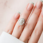 3.50 CT Oval Cut Moissanite Halo Pave Setting Engagement Ring