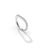0.2 TCW Round Moissanite Curved Wedding Band