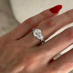 2.0 CT Round Cut Moissanite Cluster Style Engagement Ring
