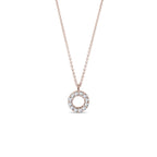 0.10 TCW Round Moissanite Diamond Circle Pendent Necklace