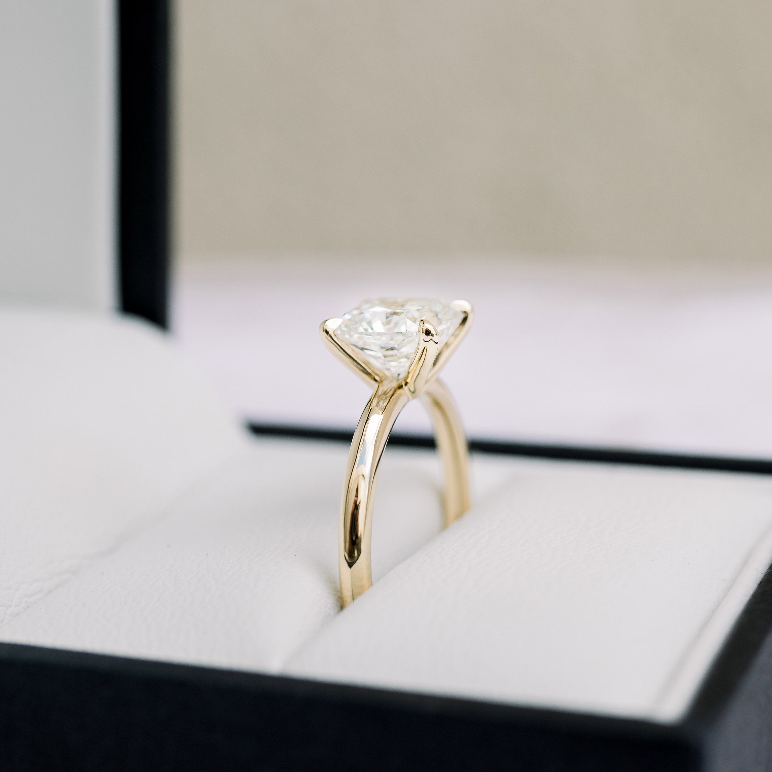 2.75 CT Cushion Cut Moissanite Solitaire Engagement Ring