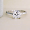 2.25 CT Cushion Moissanite Pave Setting Engagement Ring