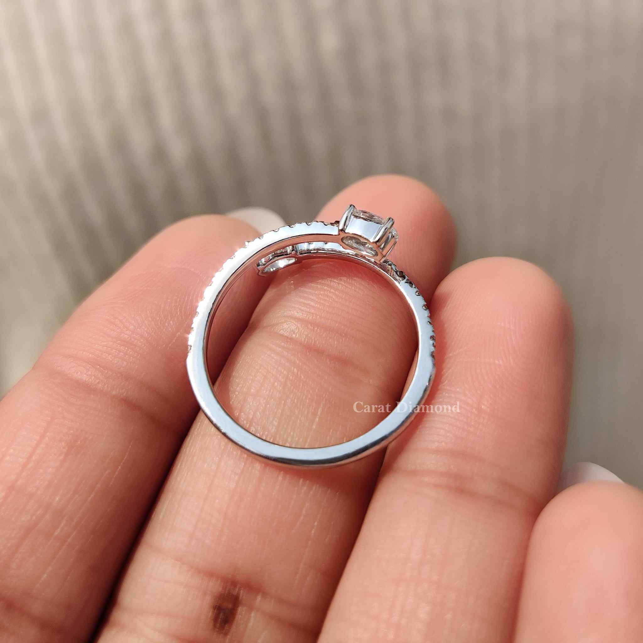 Oval Cut Moissanite Bypass Engagement Ring