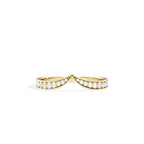 0.30 TCW Round Moissanite Curved Wedding Band