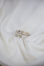 1.80 - 3.80 CT Cushion Cut Moissanite Hidden Halo Pave Setting Engagement Ring