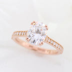 2.0 CT Oval Cut Moissanite Pave Engagement Ring