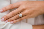 4.0 CT Oval Cut cluster Style Moissanite Engagement Ring