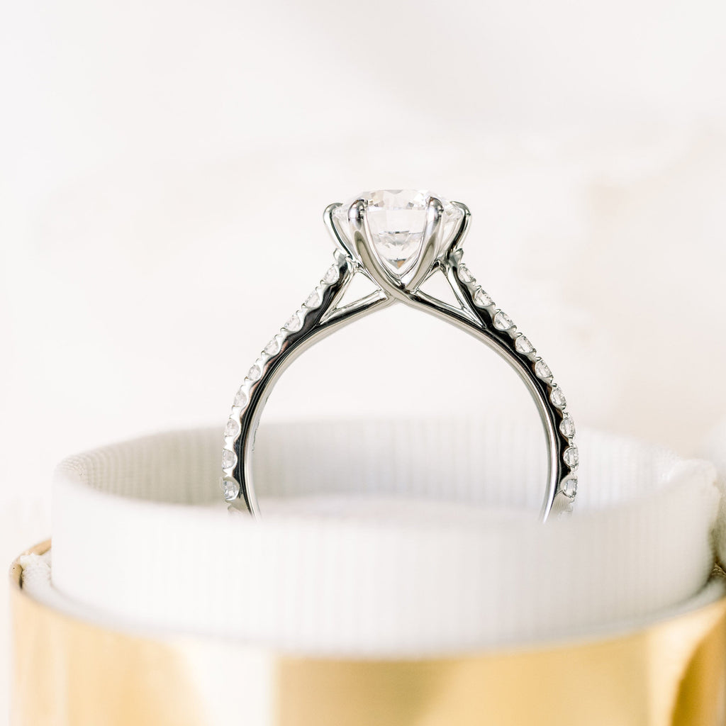 2.25 CT Round Moissanite Solitaire Setting Engagement Ring