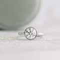 1.5 CT Round Cut Moissanite Bezel Engagement Ring