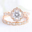 1.0 CT chusion Cut Moissanite Vintage Halo Bridal Ring Set