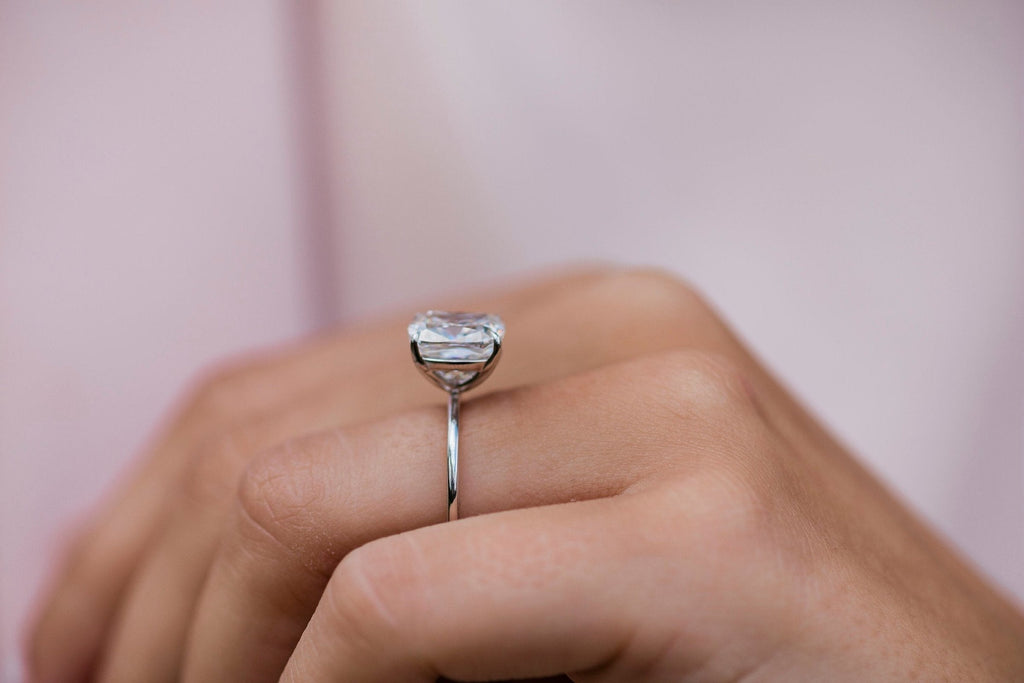 3.62 CT Cushion Cut Moissanite Solitaire Engagement Ring