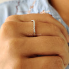 Danity Curvy White Gold Wedding Band