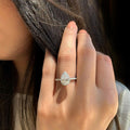 1.50 CT Pear Cut Halo Setting Moissanite Engagement Ring