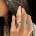 1.50 CT Pear Cut Halo Setting Moissanite Engagement Ring