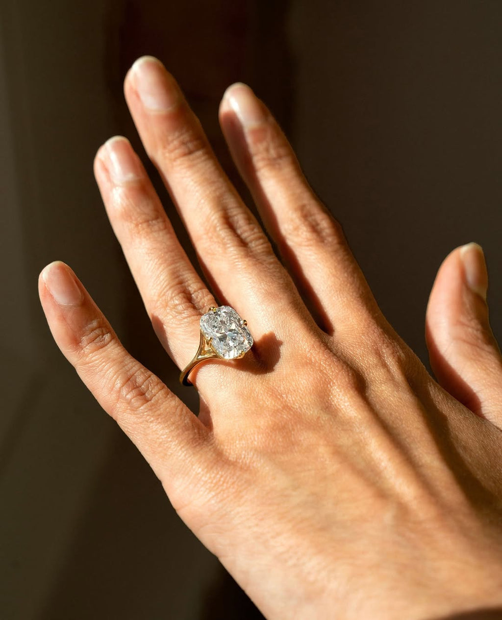 4.0 -6.0 CT Elongated Cushion Cut Lab Grown Diamond Split Shank Engagement Ring