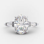2.0 CT Oval Cut Moissanite Three Stone Engagement Ring