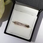 0.50 TCW Round Brilliant Cut Criss Cross Style Moissanite Wedding Band