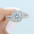 1.0CT Round Cut Bypass Style Moissanite Engagement Ring