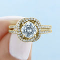 1.0ct Round Cut vintage Style Moissanite Engagement Ring