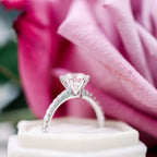 2.0 CT Round Moissanite Pave Setting Engagement Ring