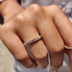 Round Wedding Band In Double Row Pave Style