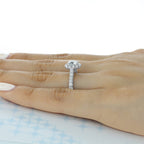 1.0ct Round Cut Halo Style Moissanite Engagement Ring