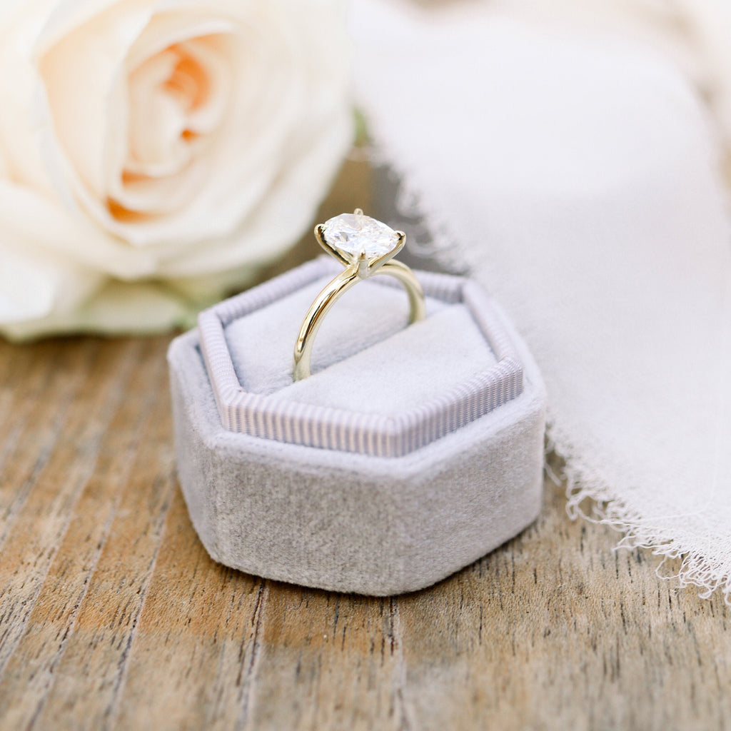 1.75 CT Oval Cut Solitaire Moissanite Engagement Ring