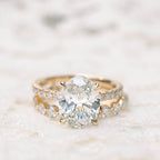 1.75 CT Oval Cut Moissanite Pave Setting Engagement Ring